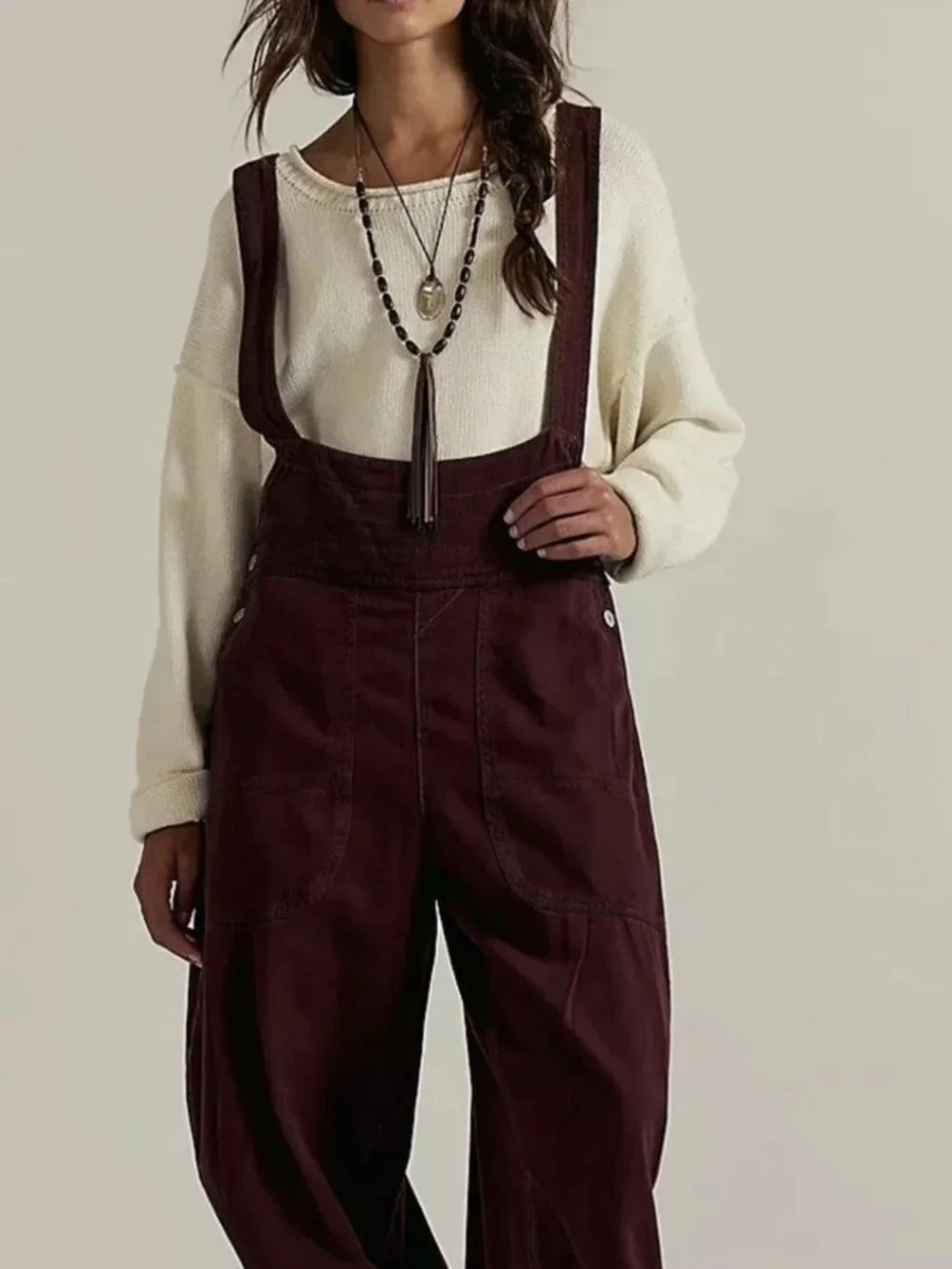 NEW We the Free People Felix Tapered Overalls Jumpsuit Cotton Rayon Linen